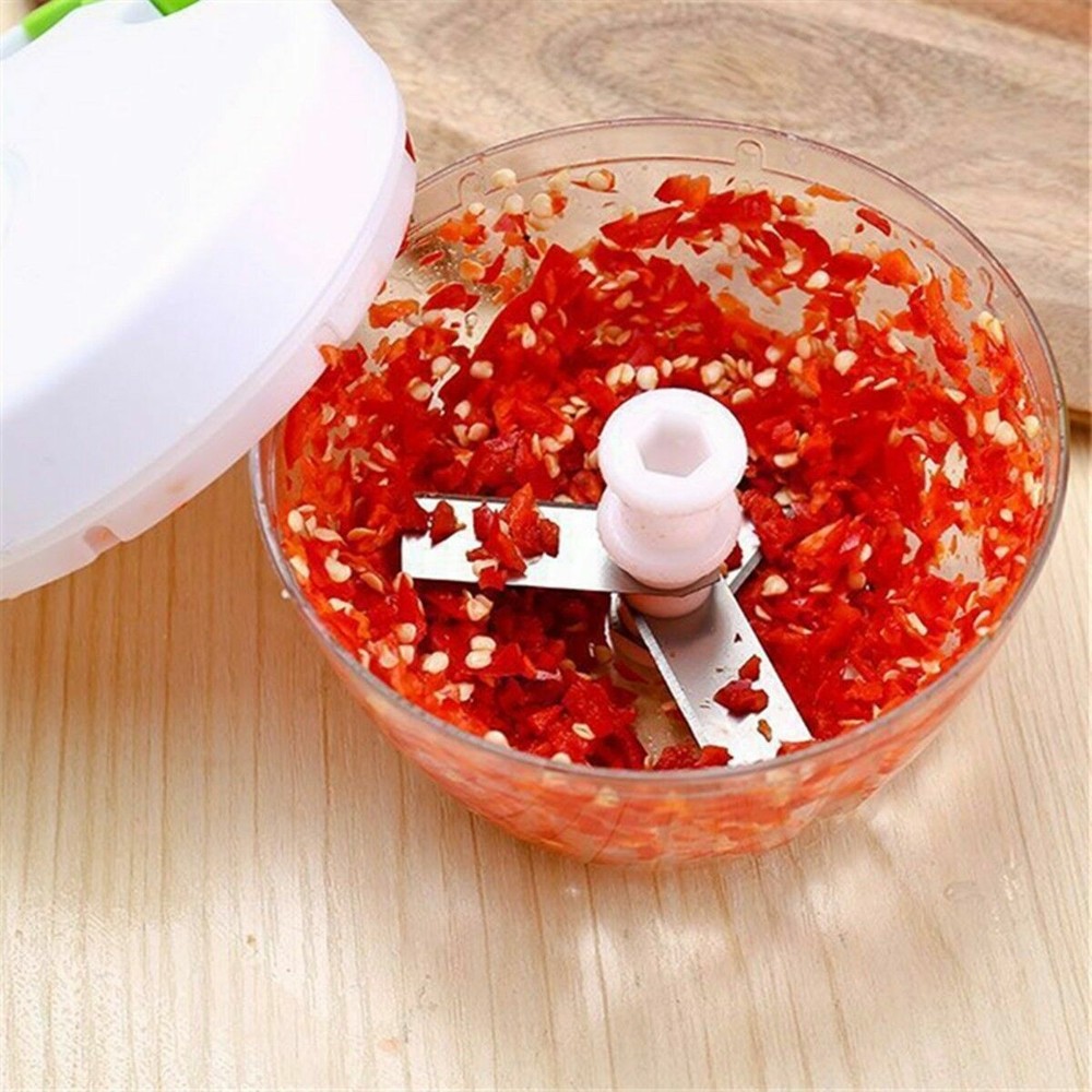 Easy Hand Pull Manual Food Garlic Fruit Processor Chopper Blender Mixer Mincer