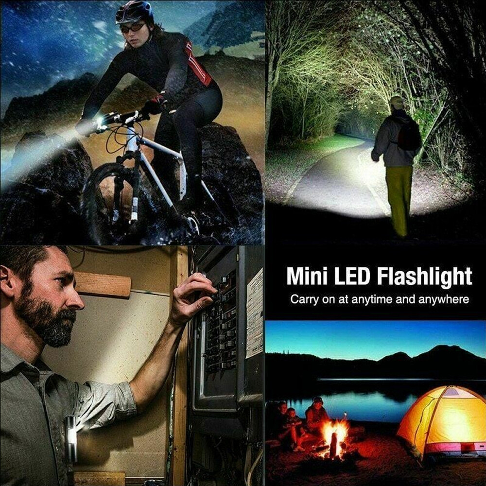 2 Pack Tactical LED Flashlight USB Rechargeable 3Modes Light Zoomable Lamp Torch