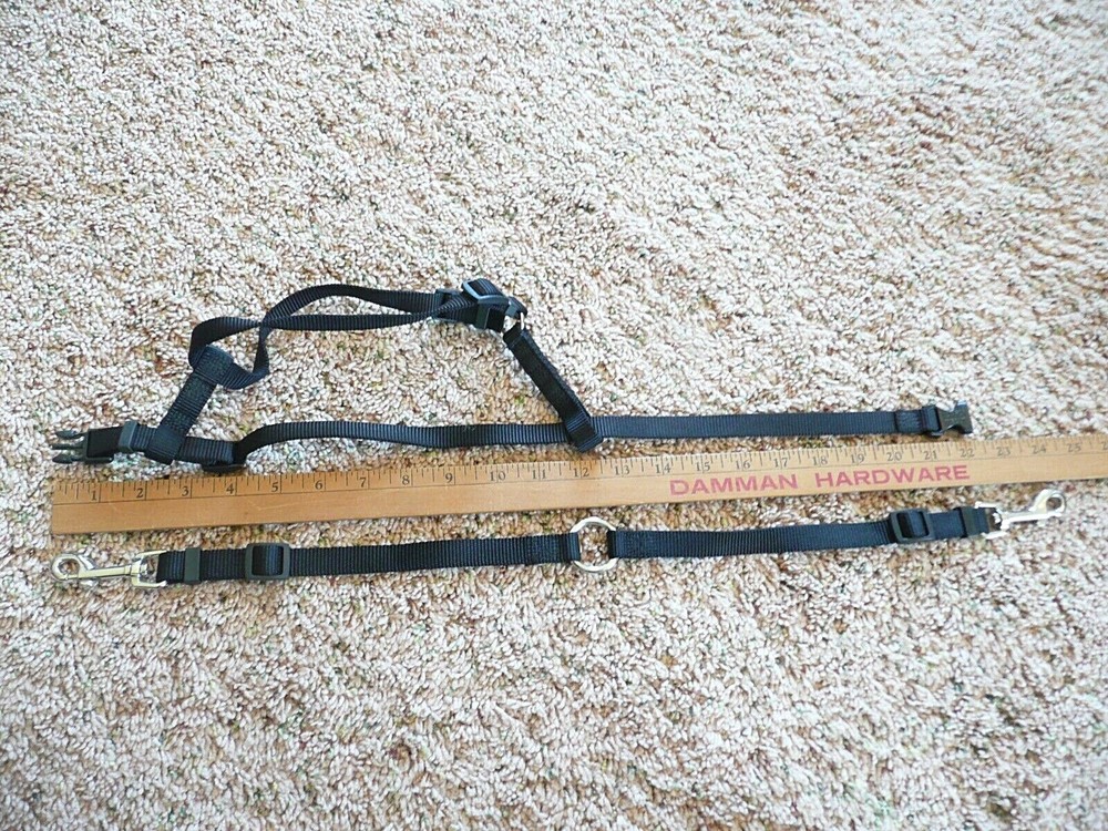 Adjustable Nylon Dog Harness Black 1/2" x 22 3/4"