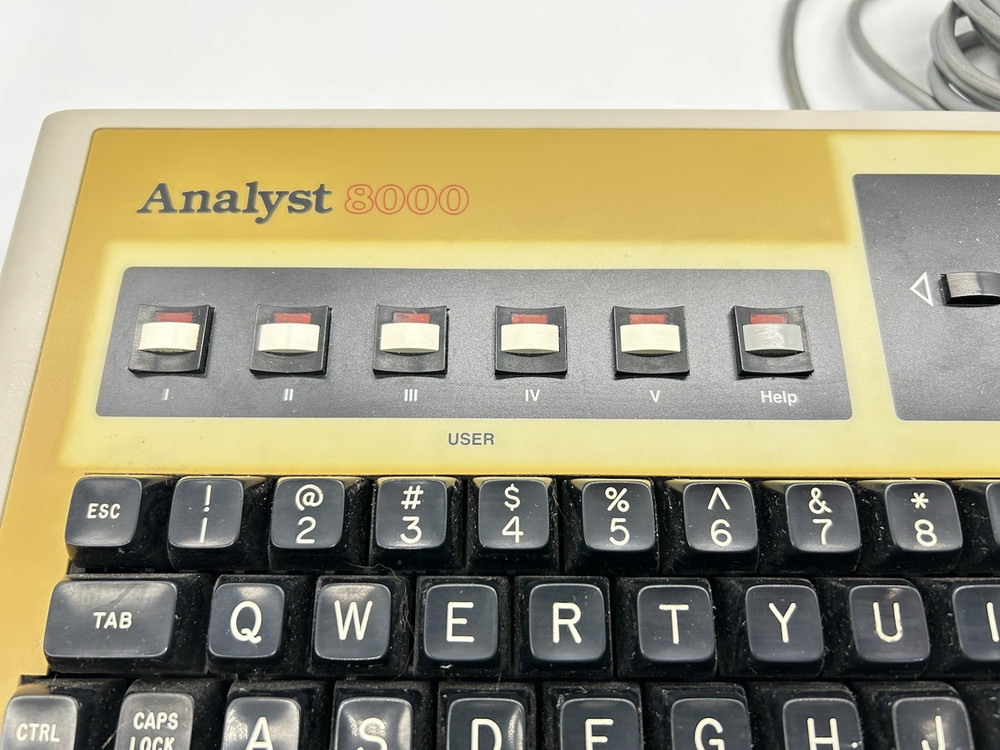 KEVEX 8000K/B DIGITAL ELECTRON MICROSCOPY ANALYST KEYBOARD W/ TEMPLATE & CABLE