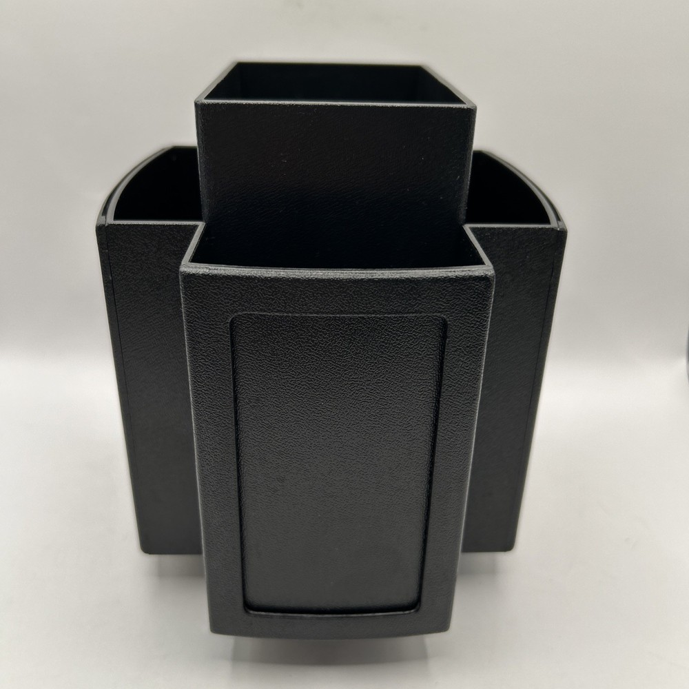 Remote Control Holder Caddy Black Plastic Swivel Base Holds 4 Photos