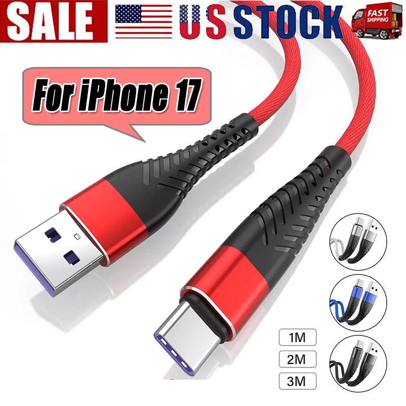 Braided USB C Type C Fast Charging Data Cable Cord for iPhone 17 Pro Max 16 lot