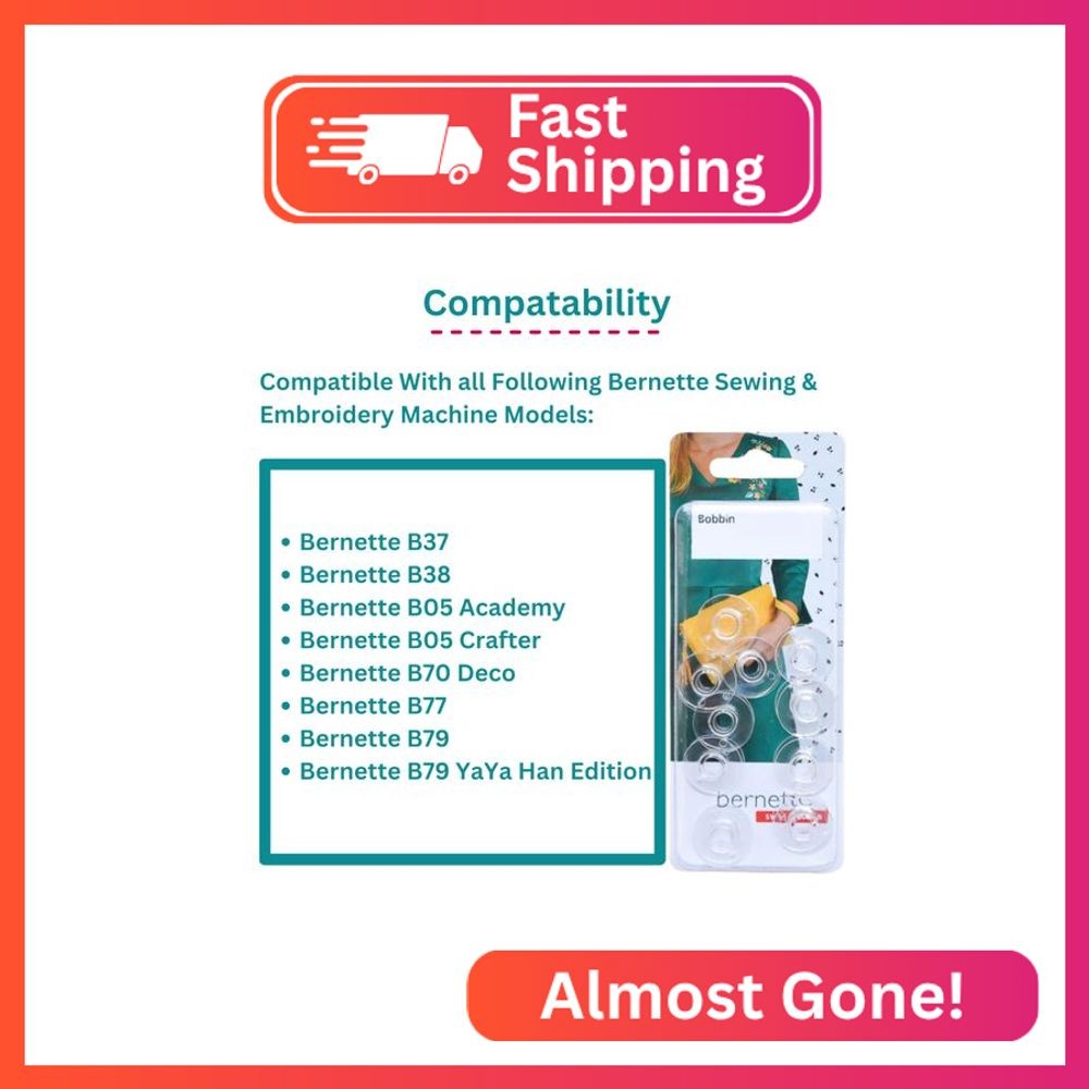 Bernette Bobbins [10 Pack] – Compatible with Bernette Sewing & Embroidery Machin