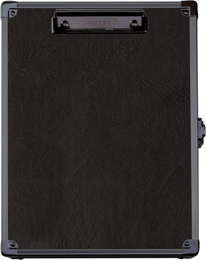 Vaultz Tactical Black Locking Clipboard - Secure Storage for Documents and iPads