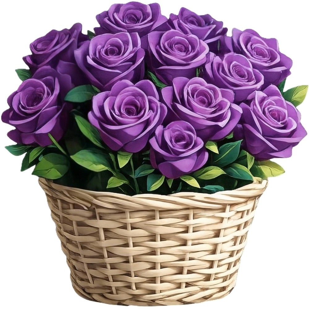 30 Custom Purple Roses Basket Personalized Address Labels