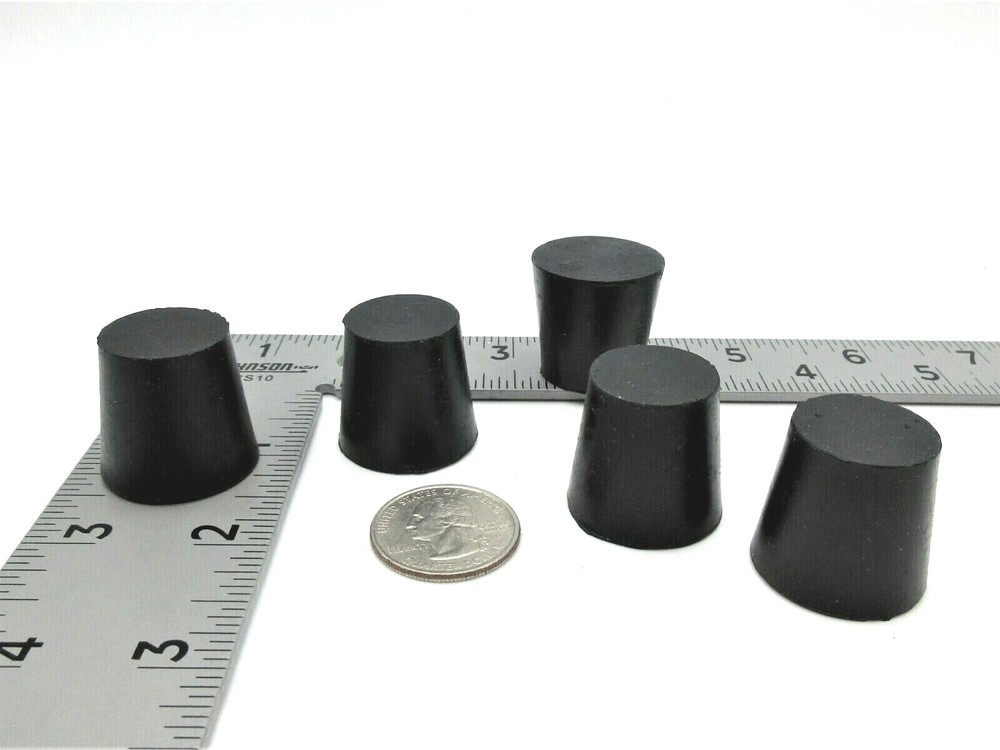 #5 Solid Rubber Stoppers Lab Tapered Plug Cork Fits 1" ID Various Pack Sizes