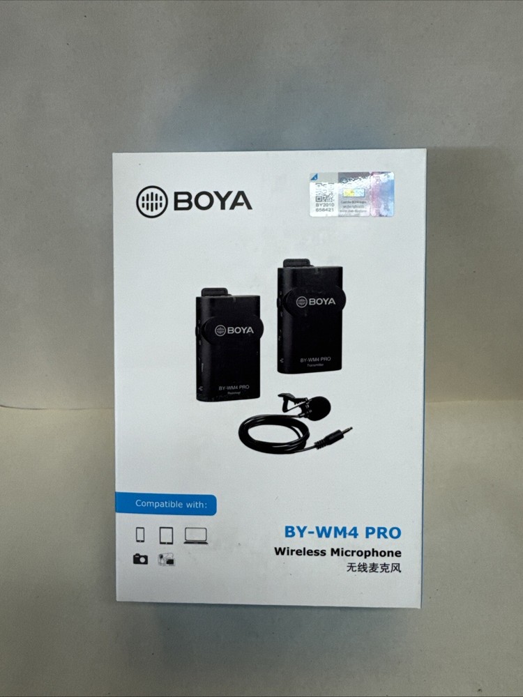 BOYA Digital Wireless Microphone Transmitter Receiver Dual Channel BY-WM4 PRO