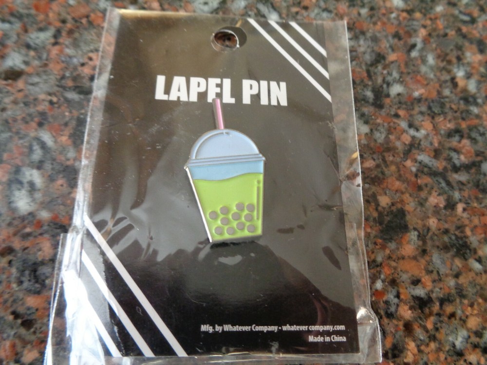 Boba Matcha Tea Enamel Pin New on Card Lapel Whatever Co