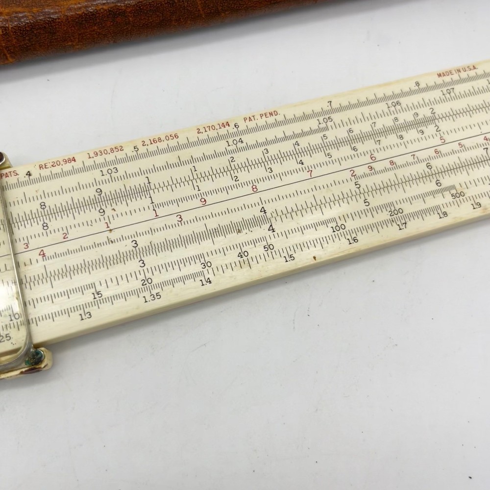 Keuffel & Esser K&E 4081-3 Log Log Duplex Decitrig Slide Rule Leather Case