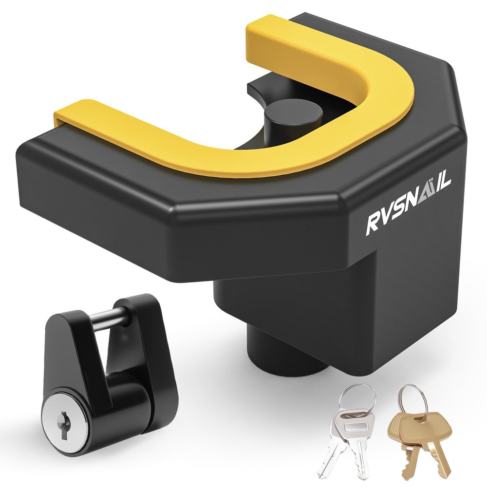 RVSNAIL Trailer Hitch Locks Kit - Heavy-Duty Lock for 2" 2 Inch, Black