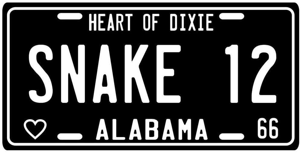 Kenny "Snake" Stabler 1966 Alabama License Plate