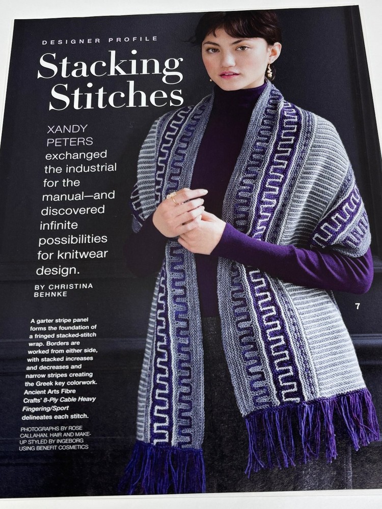 Stacking Stitches Wrap Knitting & Crochet Pattern Magazine Pages