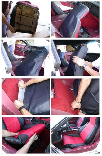 1984~1993 Chevy Corvette C4 Standard (Type 3) Artificial Leather Black/Red