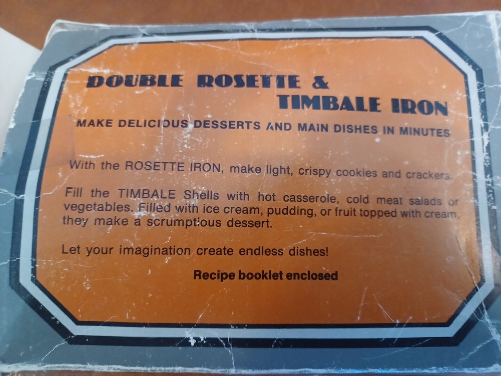 Vintage Double Rosette & Timbale Iron w/Box (U14)