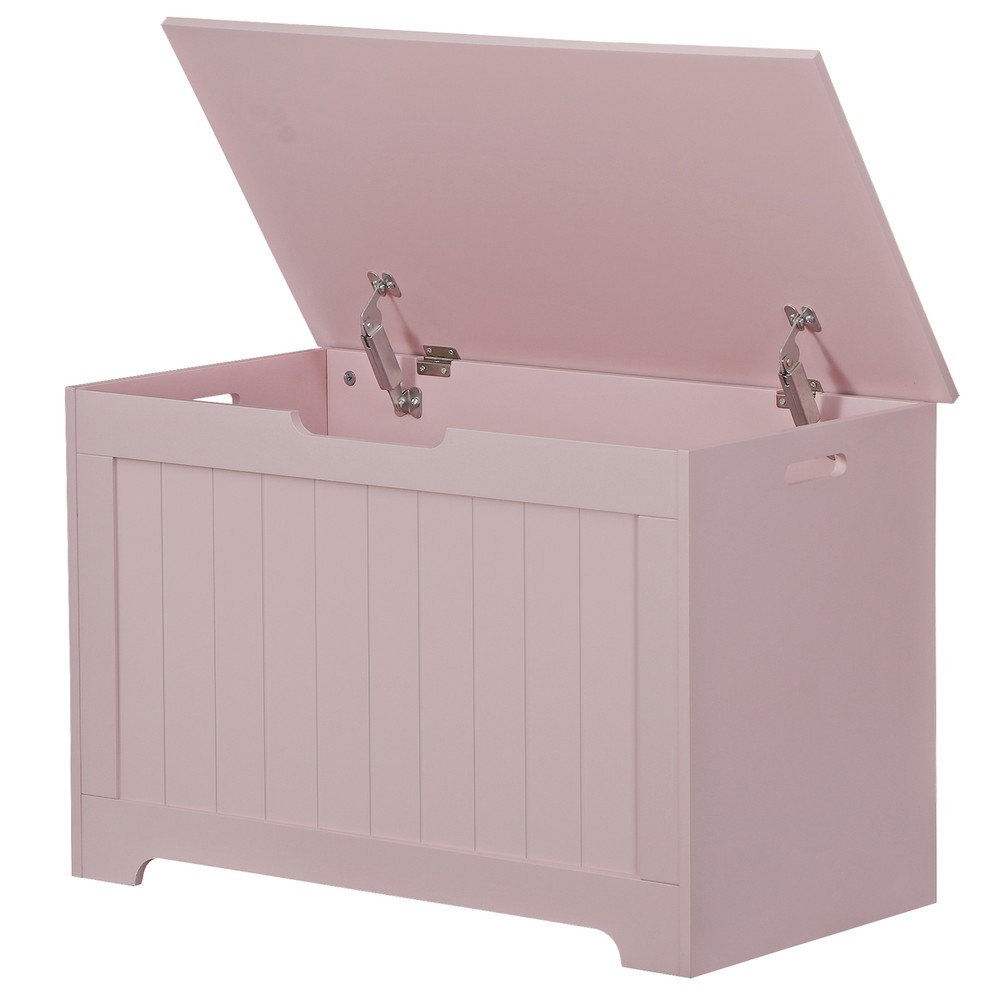 Wood Modern Toy Storage Box 30'' Entryway Storage Organizer Bench W/ Safty Hinge
