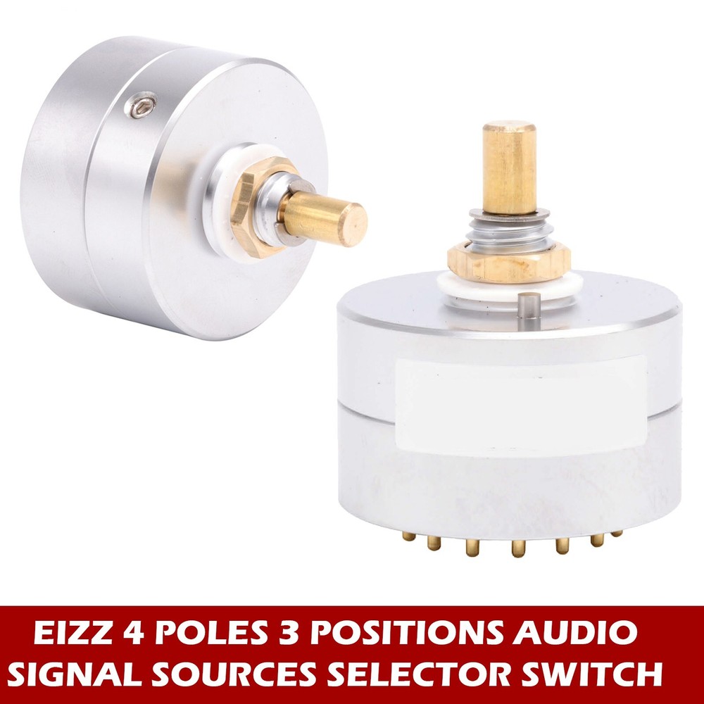 EIZZ 3-Way-4 Positions Rotary Switch Signal Source Selector for HiFi Audio AMP