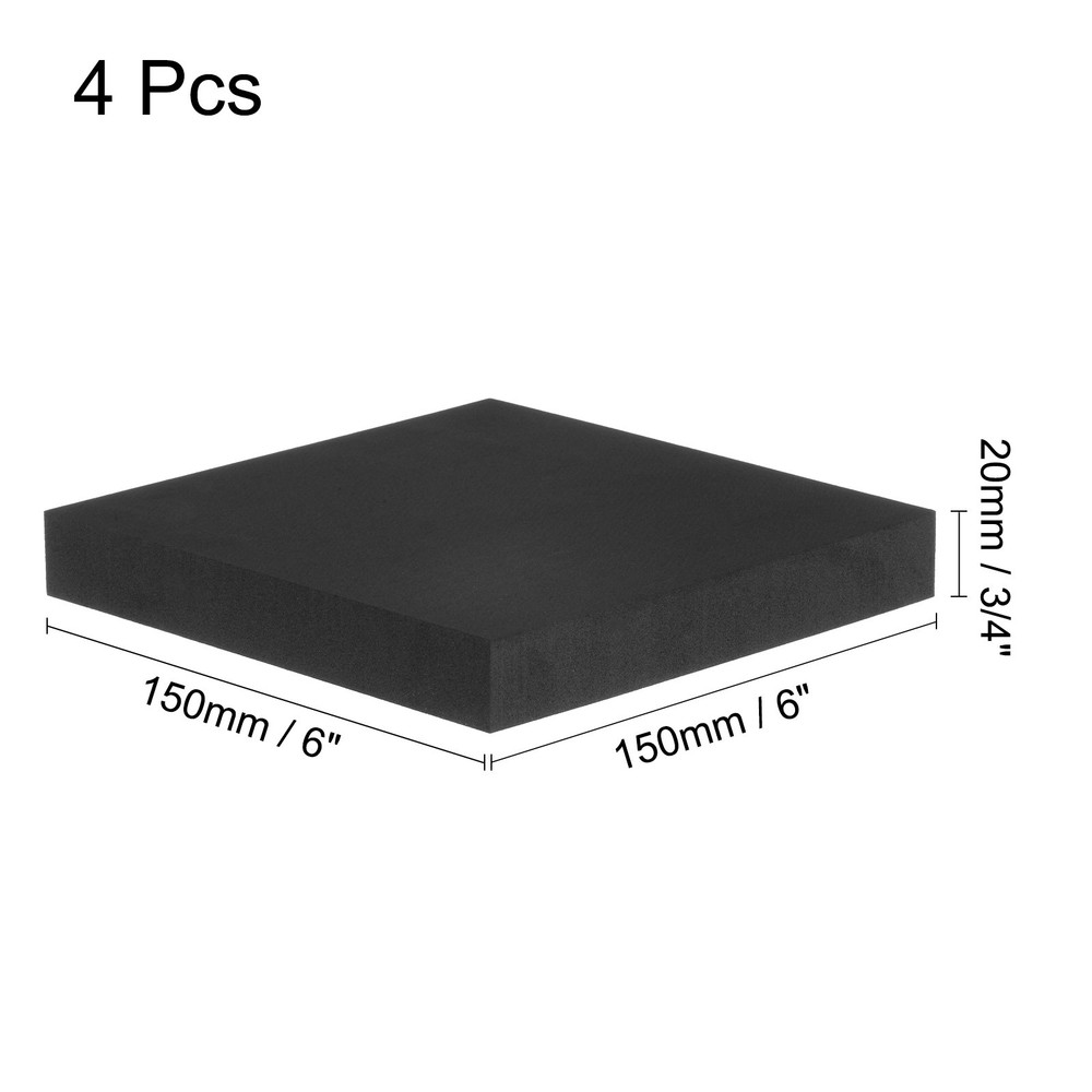 4pcs Foam Padding Sheets 3/4" Thick x 6" Long Square EVA Foam Sheet