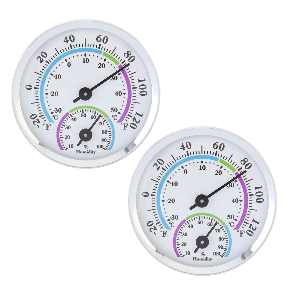 Analog Thermometer Hygrometer 2 Pack Indoor Room Humidity Temperature Meter