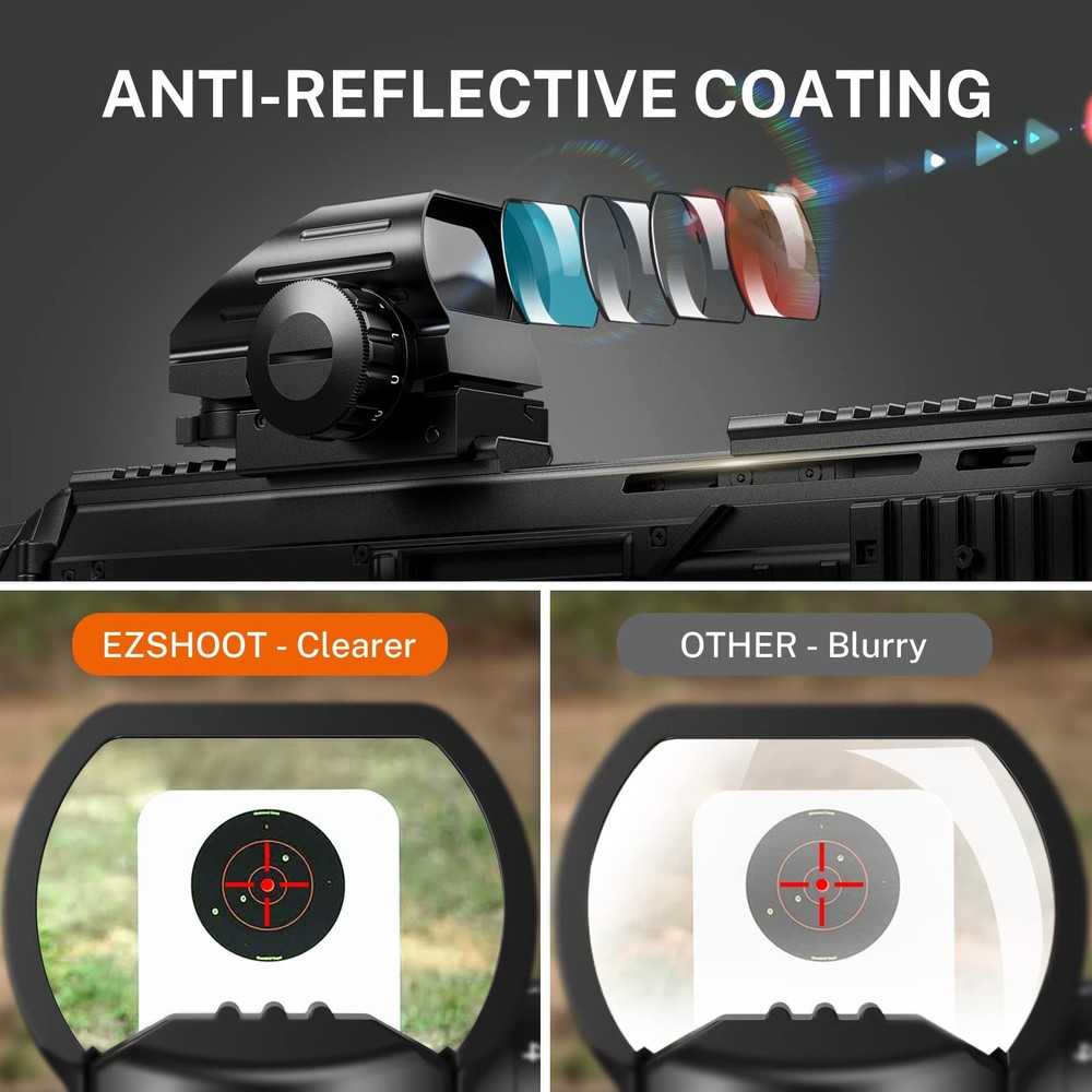 EZshoot Reflex Sight with 4 Reticles Red Dot Sight, Holographic