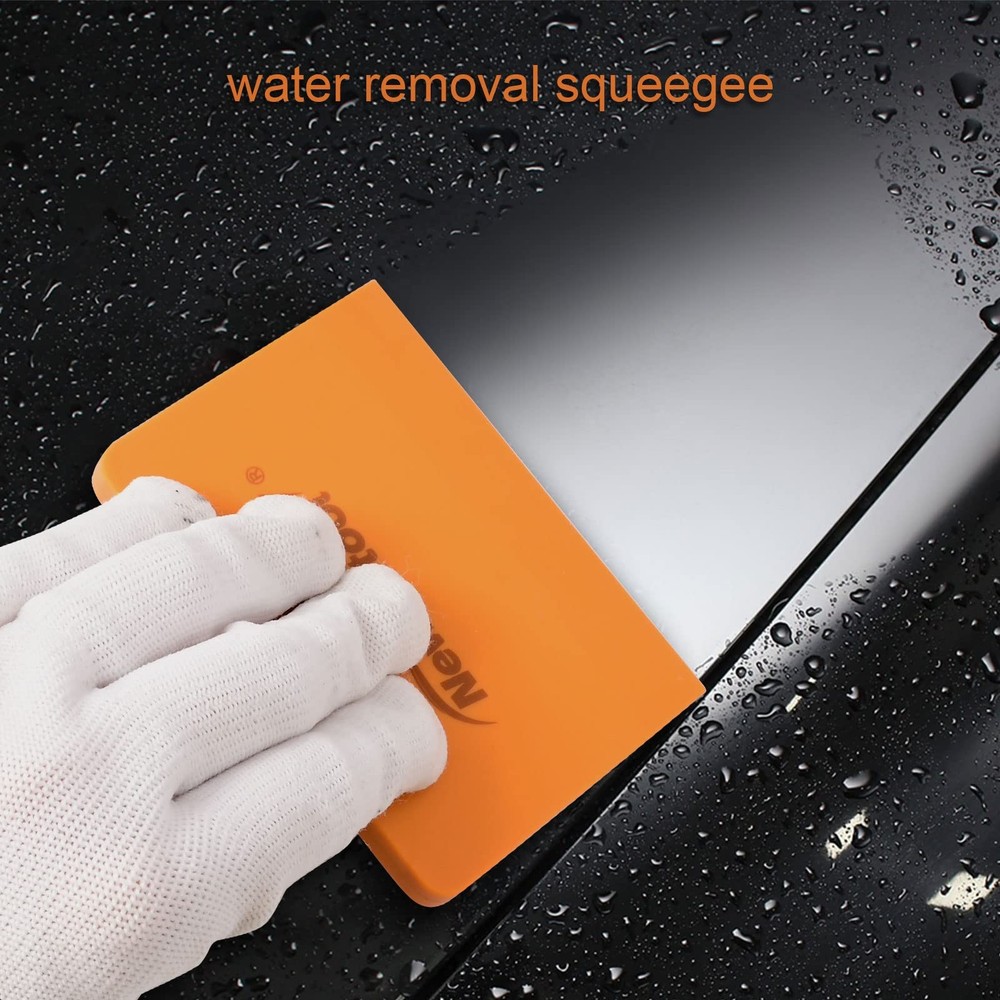 NEWISHTOOL Soft Silicone Small Squeegee for Vinyl, 2 PCS PPF 2 PCS, Orange