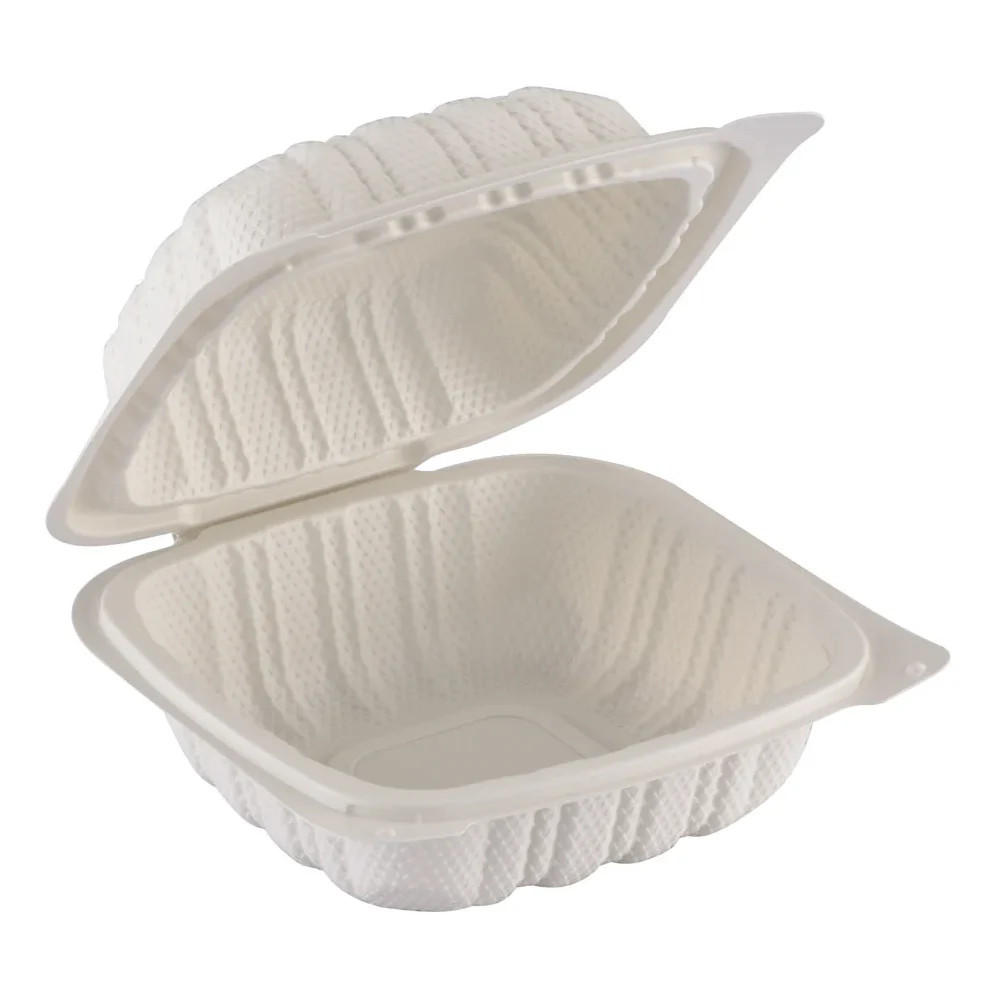 Clamshell MFPP Container, Corner Lock, 6" x 6", 250pc (250/1)