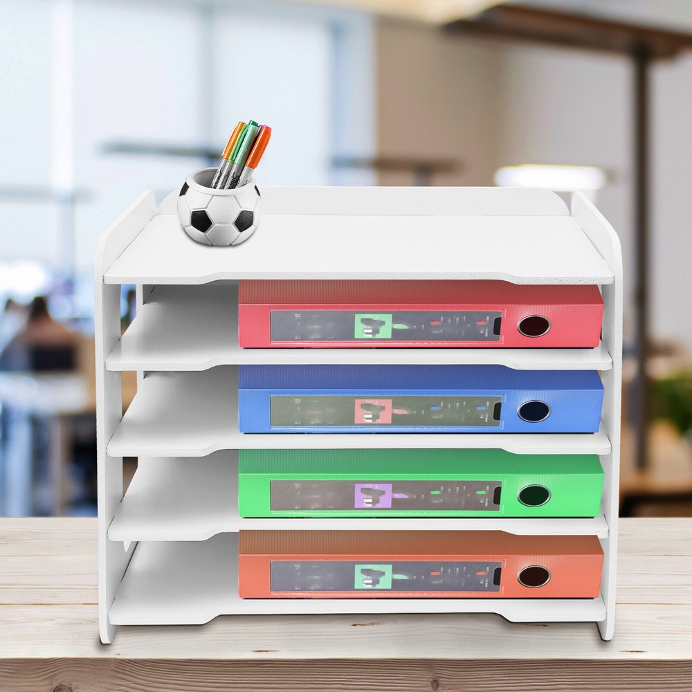 5 Tiers Stackable File Organizer Tray Desk Desktop Paper Document Tray Holder