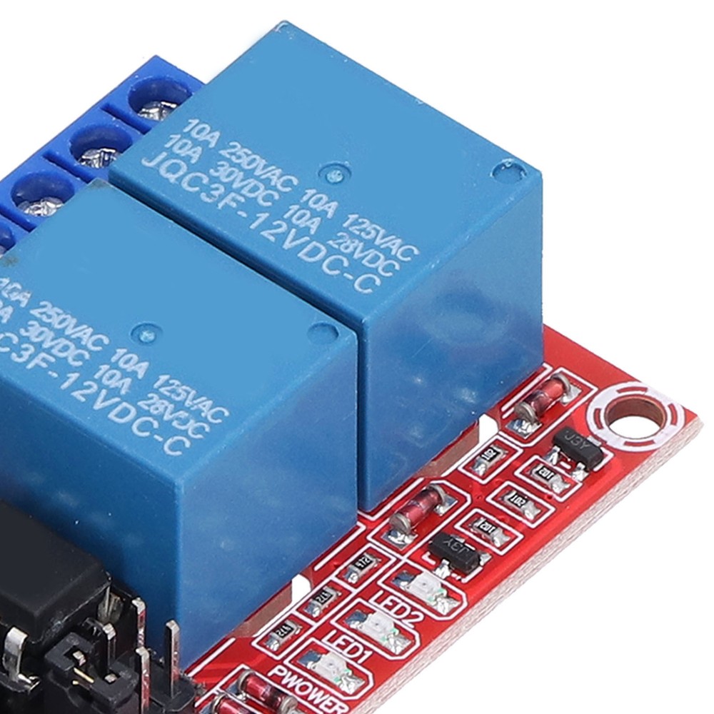 Relay Module 2 Channel Button Self-Locking Interlock High Low Level Trigger
