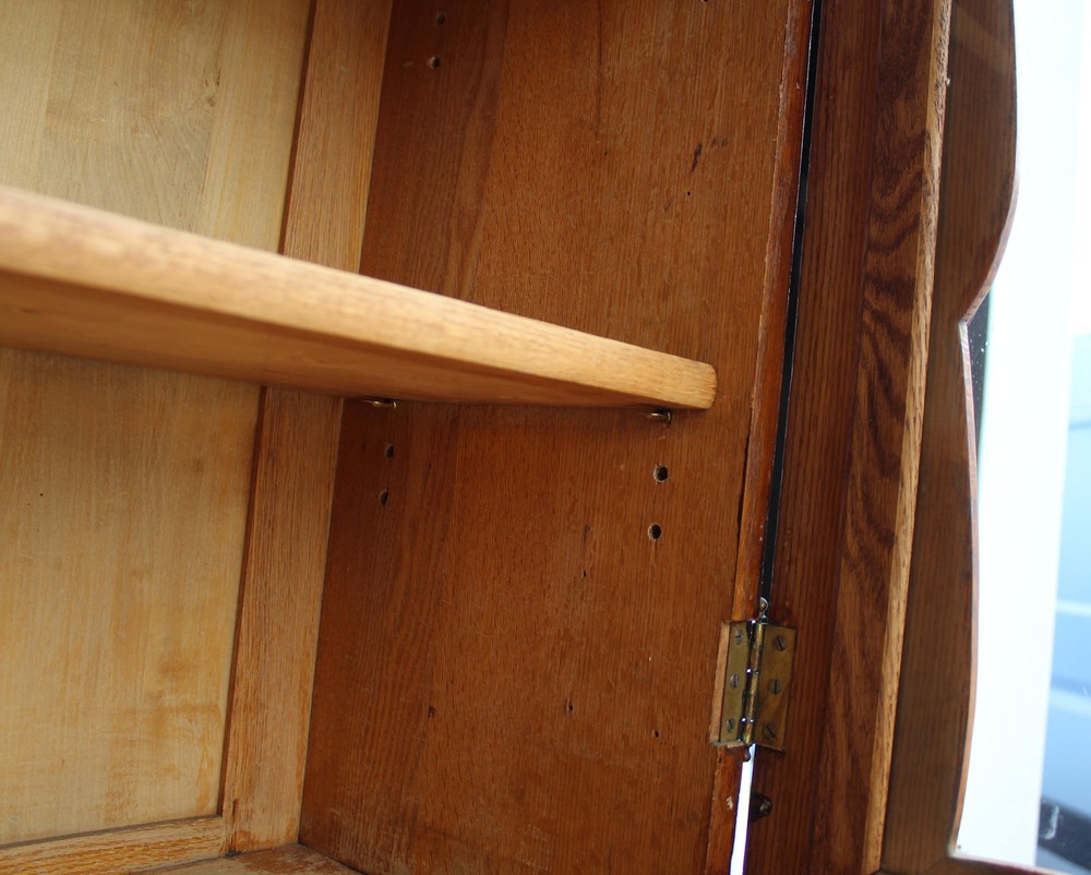 Antique Oak Breakfront Cupboard Buffet – original finish