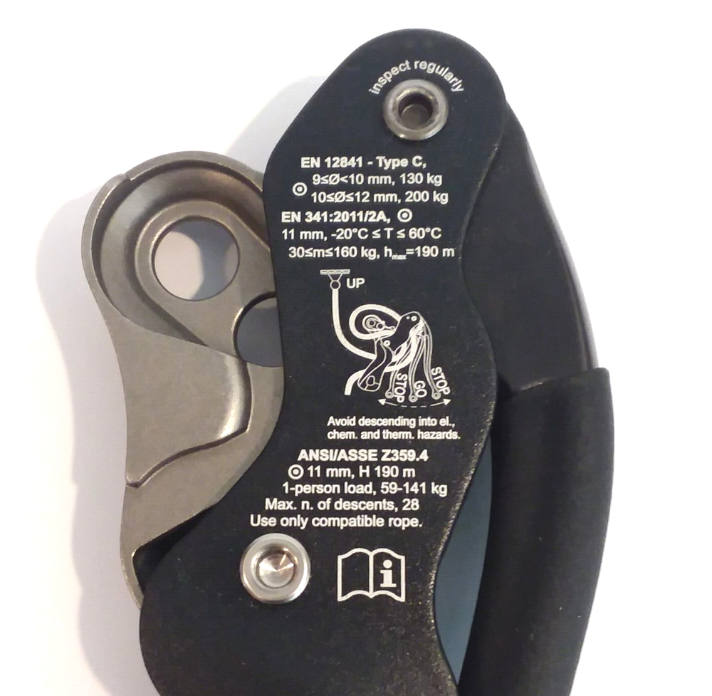 MSA SDSD25 Anthron DSDplus Double Stop Descender Fall Protection BLACK NEW