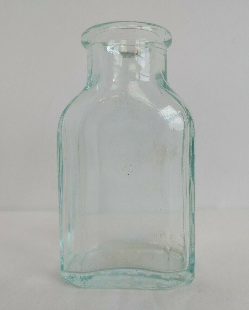 Vintage 2 Ounce Clear Glass Bottle Rectangular Approx 3.5" Tall #14521