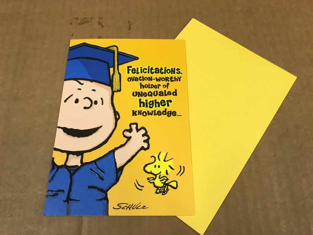 New Hallmark Peanuts Graduation Card With Envelope