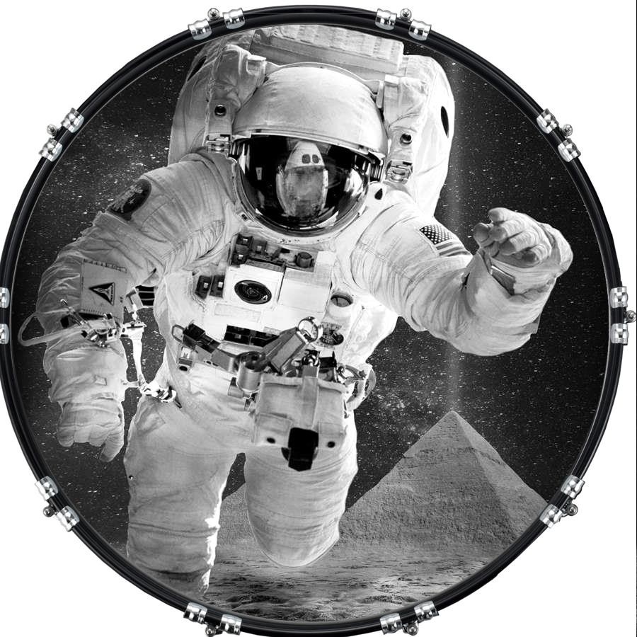 Custom 22" Kick Bass Drum Head Graphical Image Front Skin Conspiracy 1