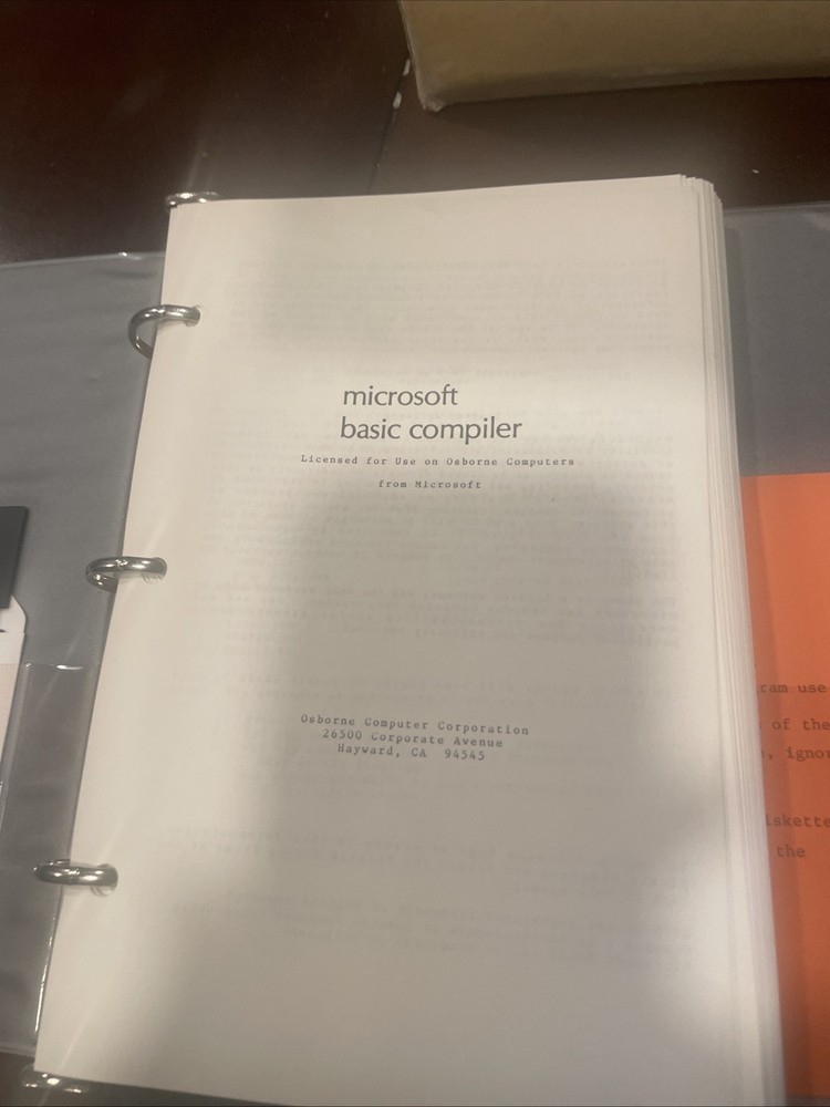 Microsoft Basic Compiler. Licensed for Use on Osbore Computers from Microsoft