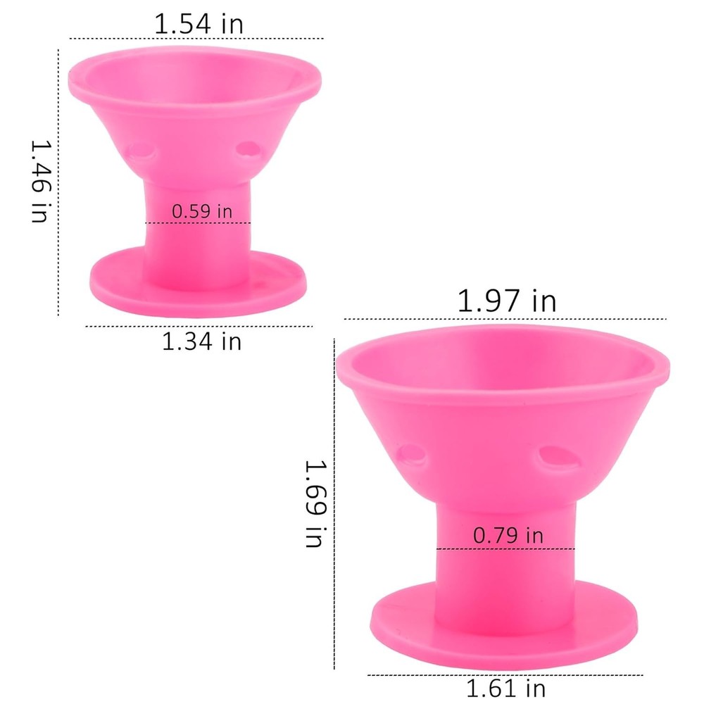 40 Pcs Pink Magic Hair Rollers Include 20pcs Large Silicone Curlers and 20pcs...