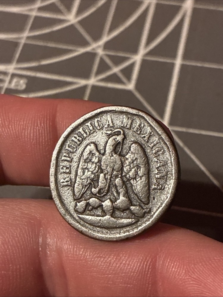 Antique 1886 Mexico Un Centavo Coin