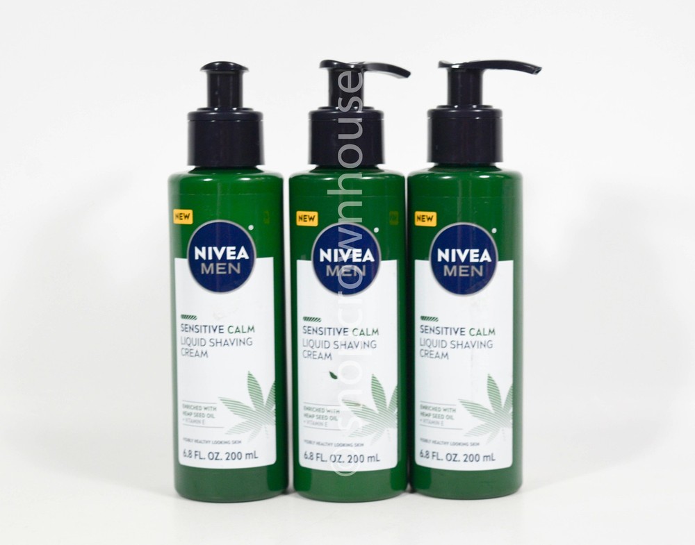 3 Nivea Men Sensitive Calm Liquid Shaving Cream 6.8 fl oz