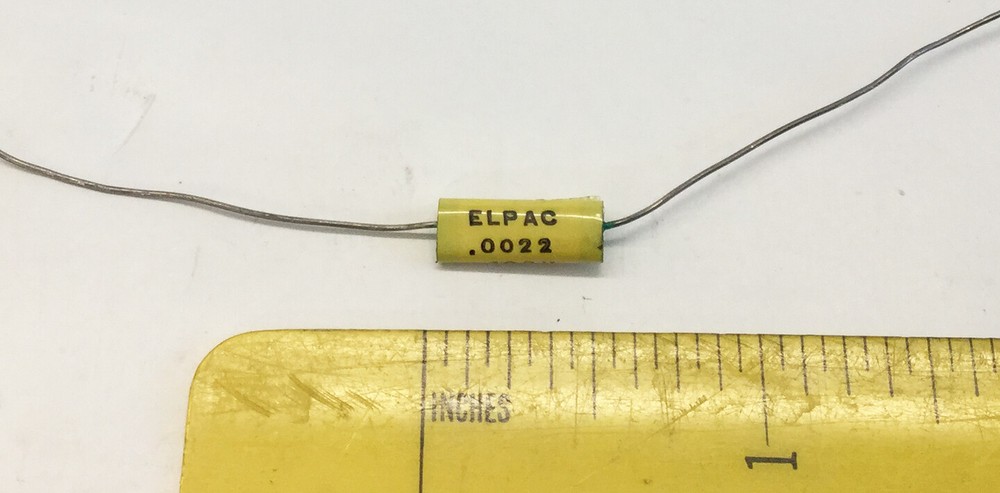 10 NOS Elpac Capacitors .0022 MFD @ 100 VDC