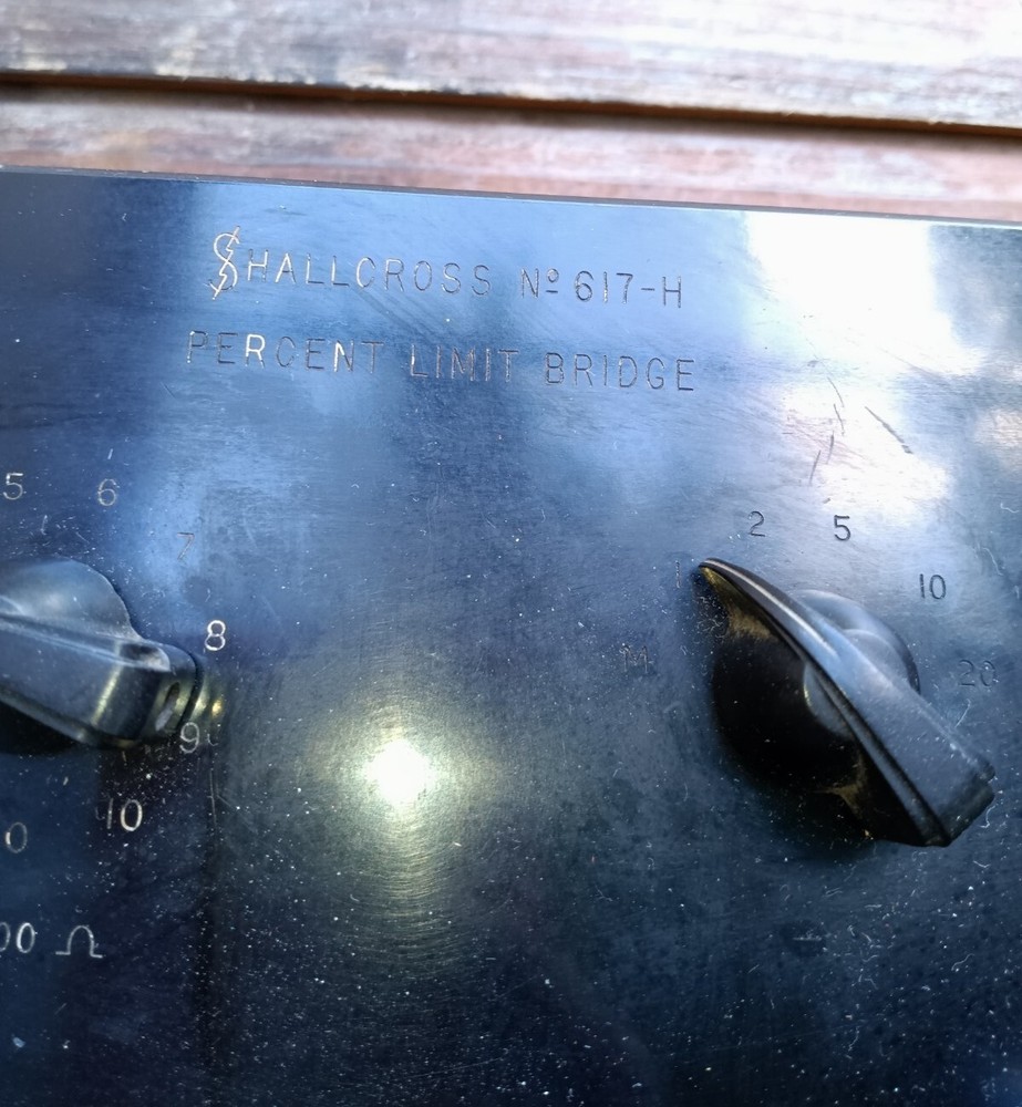 VINTAGE SHALLCROSS 617-H VARIABLE RESISTANCE PERCENT LIMIT BRIDGE UNTESTED READ
