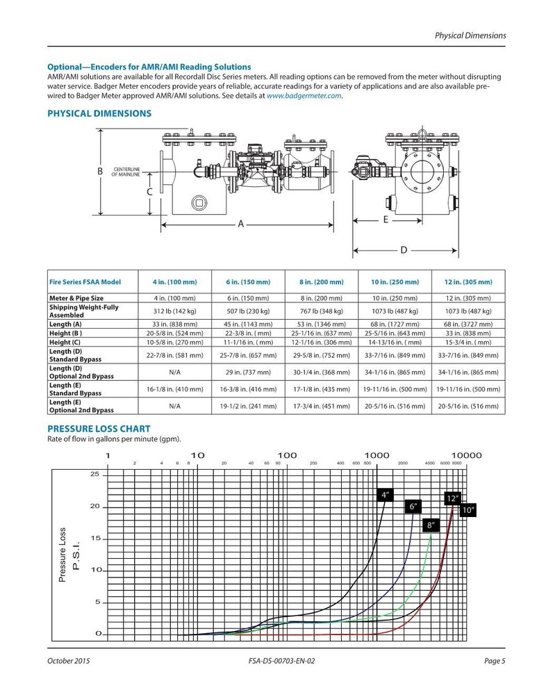 Badger Meter - Recordall 10"x2” Fire Service Meter