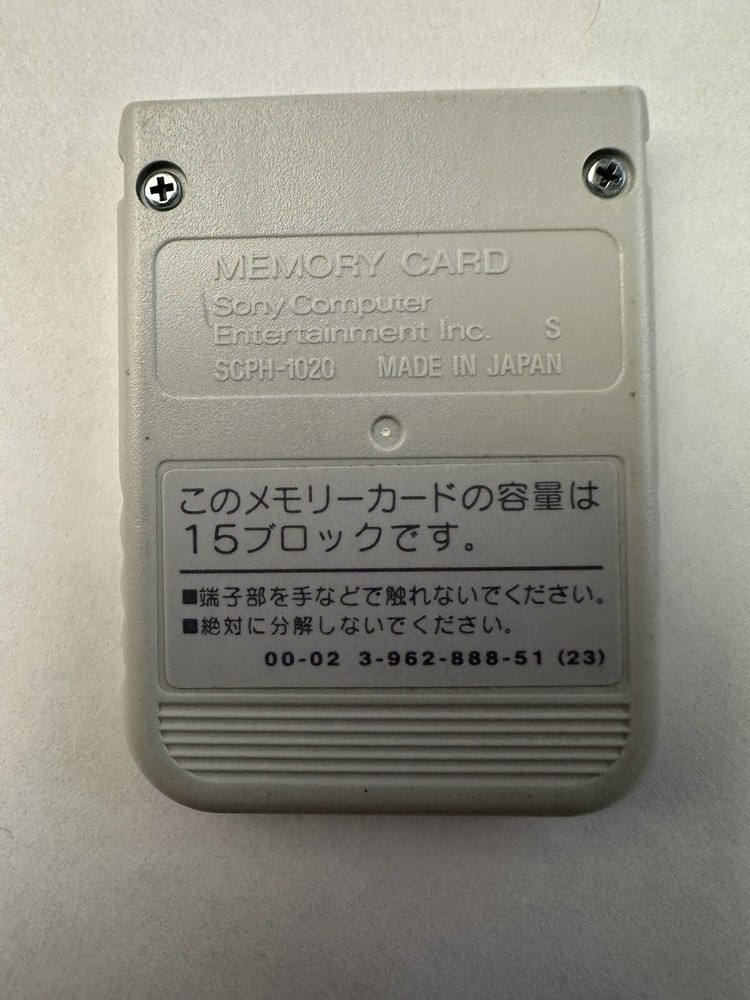 Official Sony PlayStation 1 PS1 Authentic Memory Card Tested PSOne Light Grey