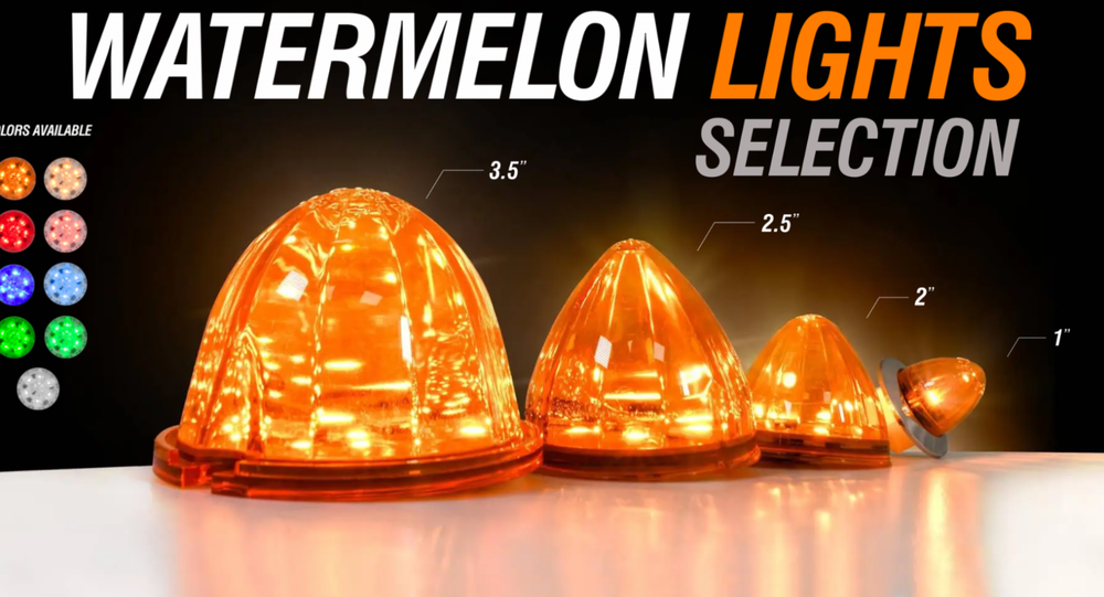 2" WATERMELON GROMMET MOUNT DUAL FUNCTION GRAND GENERAL LED SEALED LENS NEW