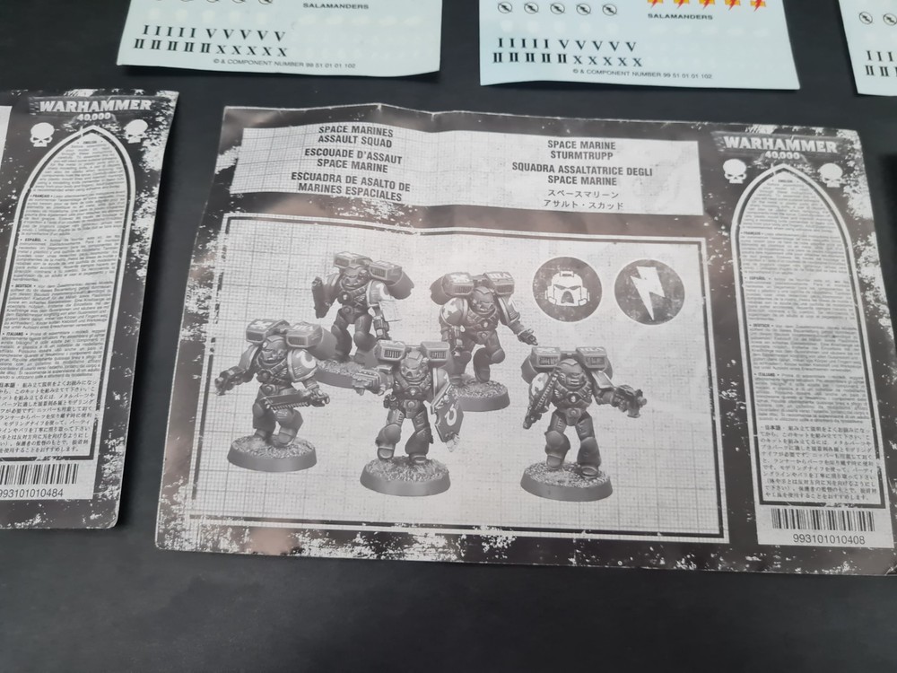 Warhammer 40k Space Marine Assembly Instructions And Transfer Sheet
