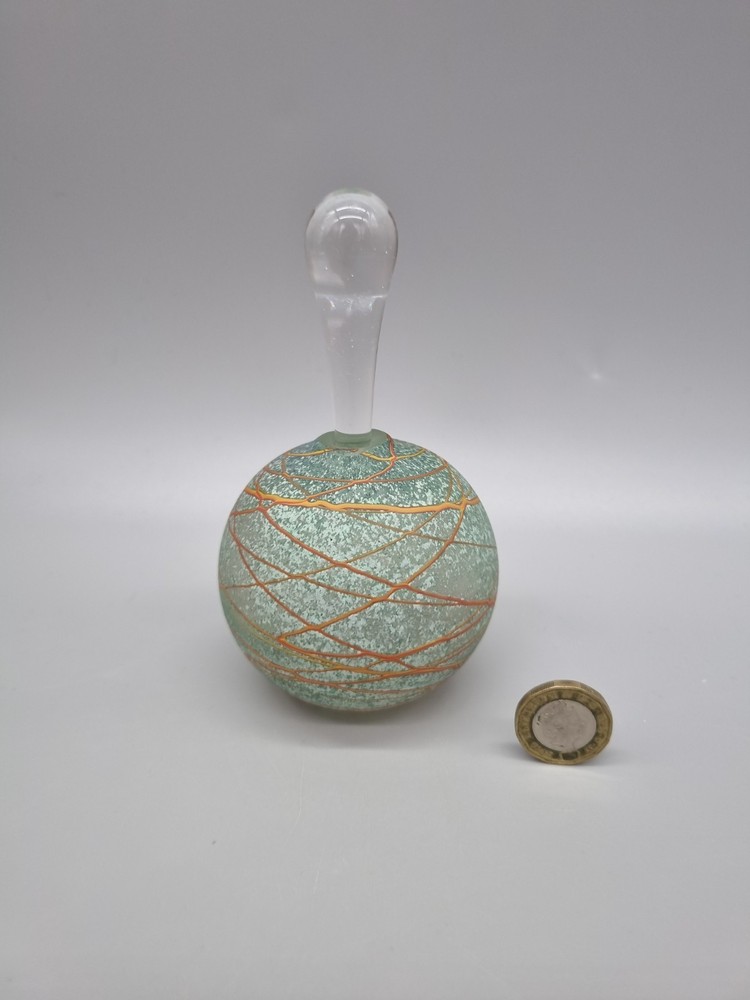 A Will Shakespeare Hand Blown Perfume Bottle & Stopper, Signed To Base 'Shake'