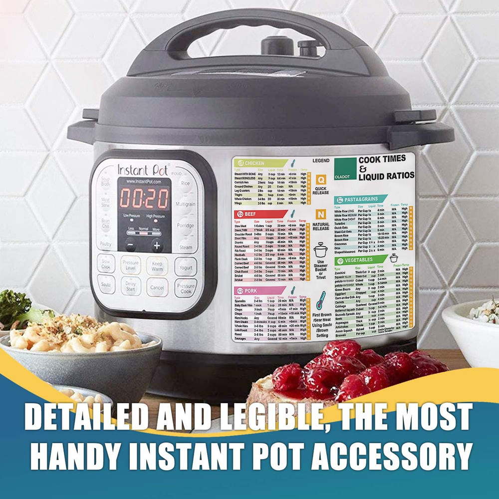 Instant Pot Cheat Sheet Magnet Set Accessories Quick Reference Guide - Healthy H