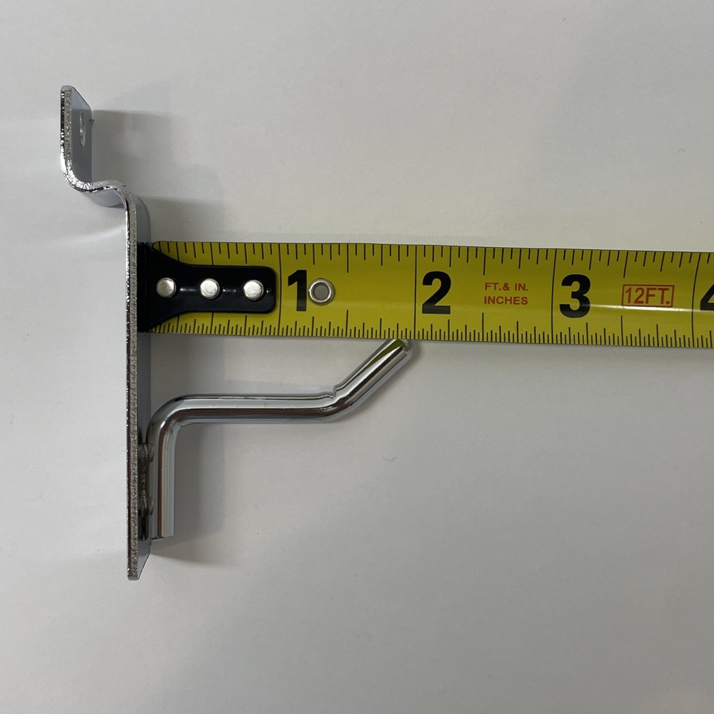 2" Slatwall Hooks, Silver, Hanger Display,Display Panel Hooks Wire Metal 2Pc Set