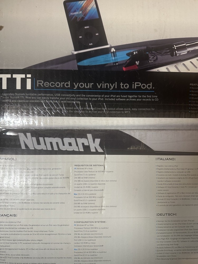 Numark TTi USB Turntable Manufacture Date 2009 New Never Opened