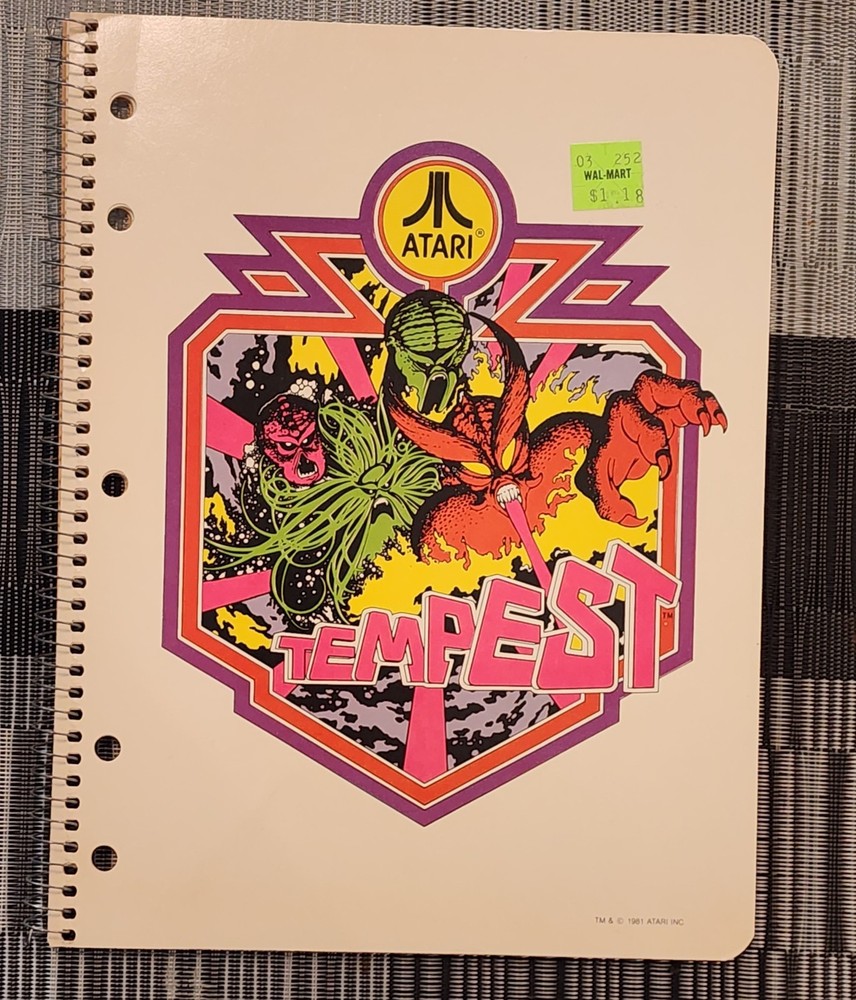 1981 Atari Tempest Spiral Notebook Video Craze WriteRight
