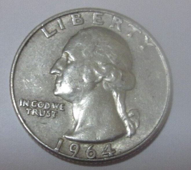 1964  D  Washington Silver Quarter   90% Silver