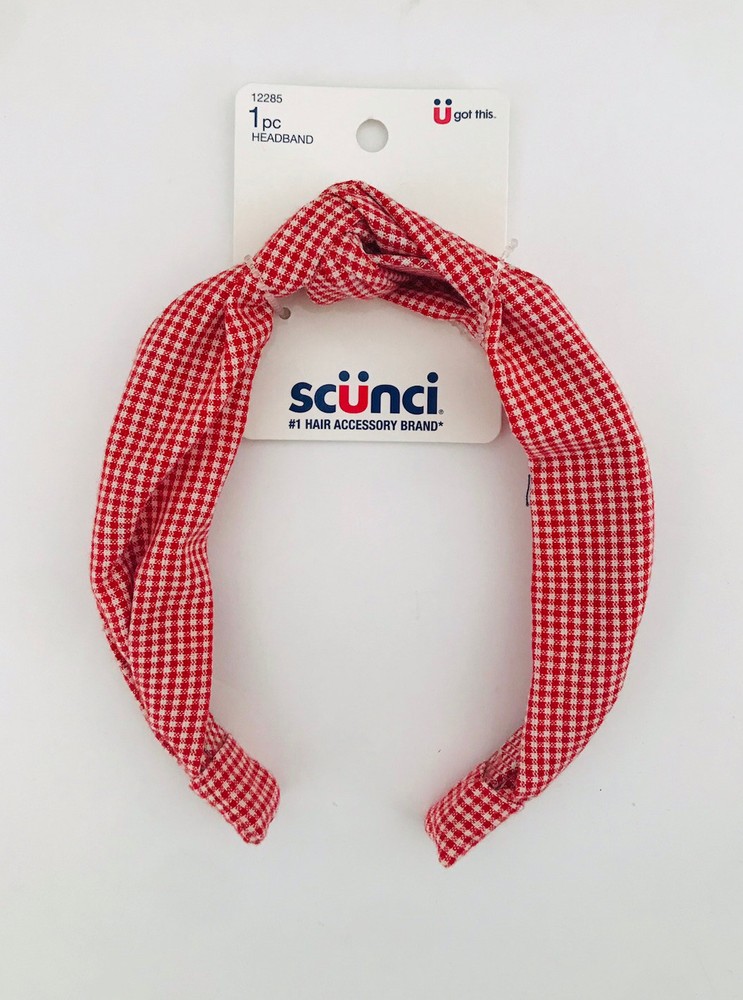 Scunci Hair Accessories 1 pc Headband Red Gingham 12285