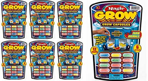 Ja-Ru Magic Grow Capsules, (6 Packs 72 Capsules Assorted). Water Growing Anim...